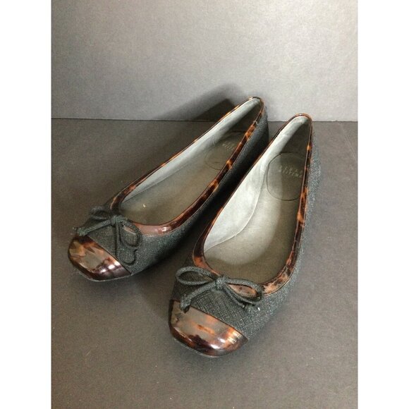 Stuart Weitzman Womens Black Tortoise Shell Trim Ballet Flats Size 7 M Made In S - Picture 13 of 13